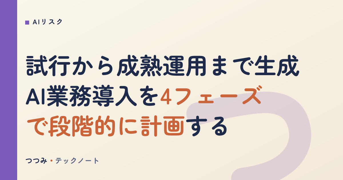 試行から成熟運用まで生成AI業務導入を4フェーズで段階的に計画する